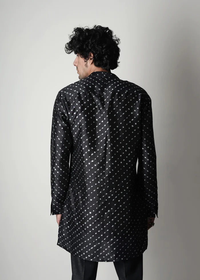 Black Dott Print Kurta Only