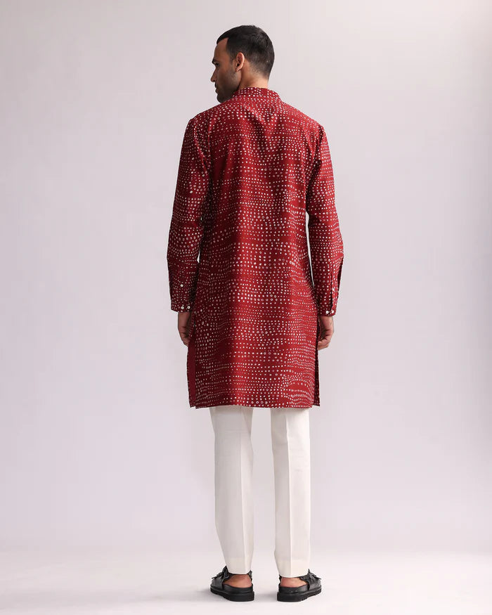Red Bubble Print Kurta Only