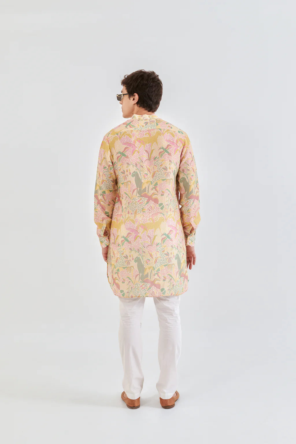 Cream Floral Print Kurta Only