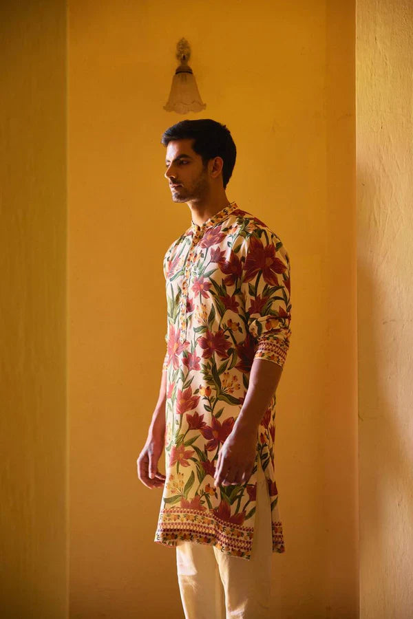 Flower Patti Print Kurta Only