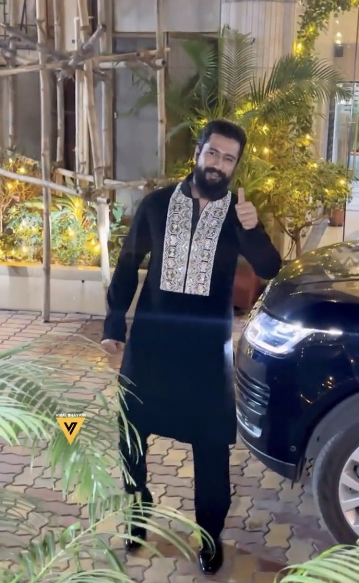 Black Neck Embroidery Work Kurta Only