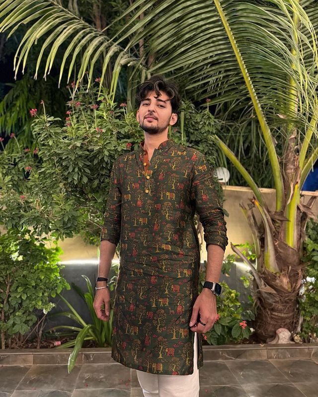 Darshan Rawal Elephant Print Kurta Only
