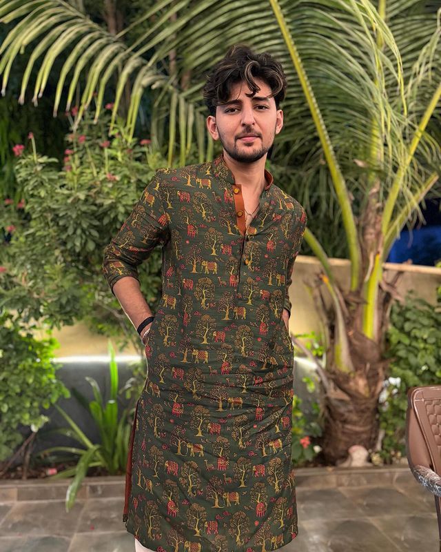 Darshan Rawal Elephant Print Kurta Only