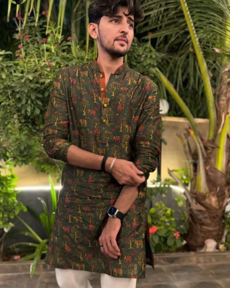Darshan Rawal Elephant Print Kurta Only