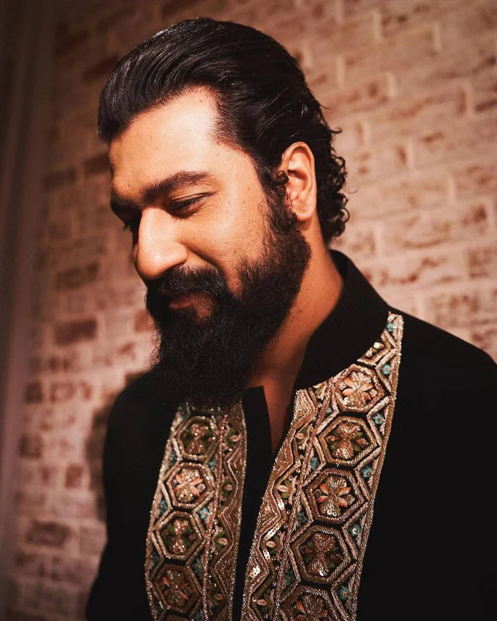 Black Neck Embroidery Work Kurta Only